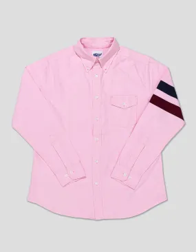 SLEEVE STRIPE TRIM FIT OXFORD SHIRT - PINK