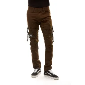 Slim Tapered Cargo Utility Pants - Olive