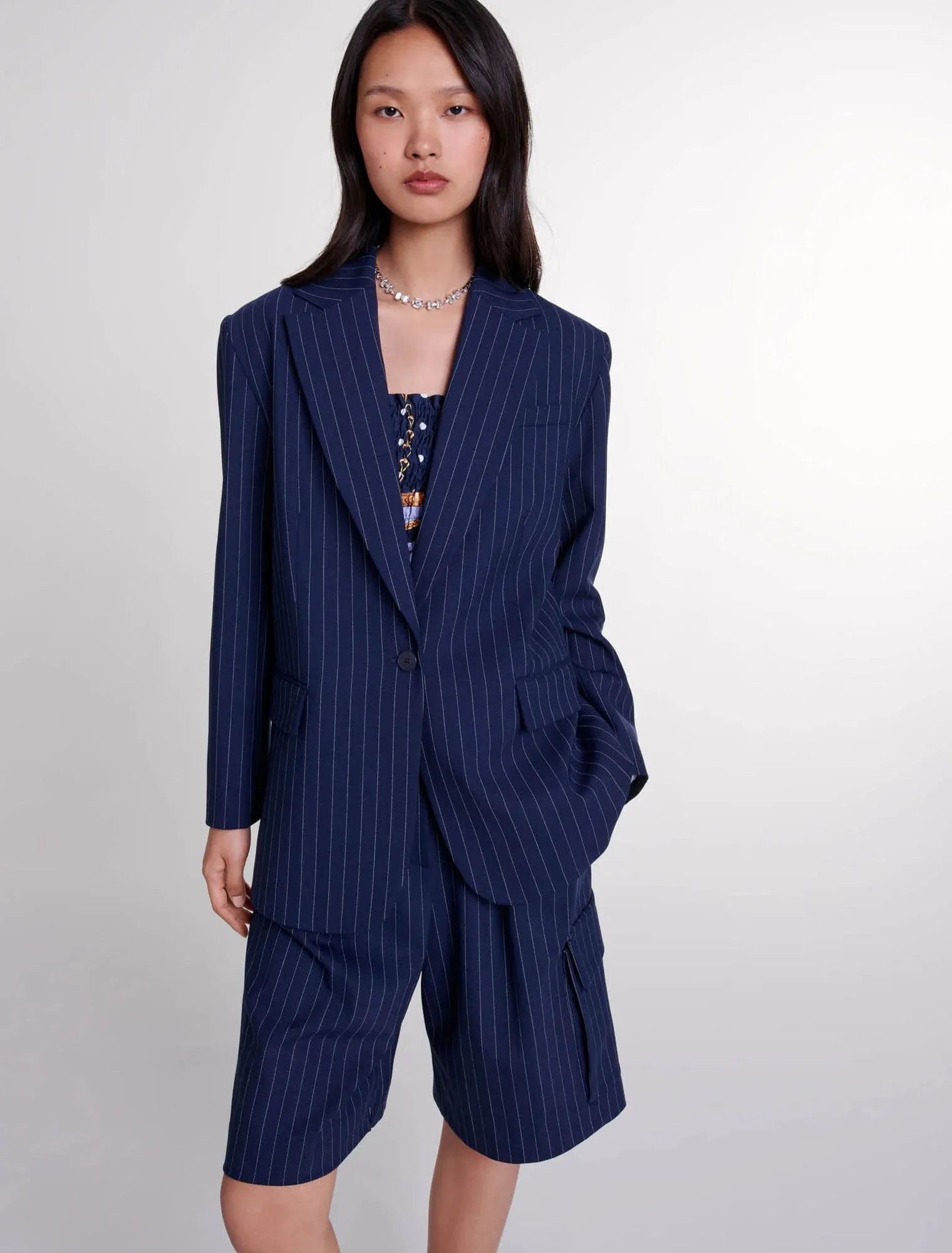 Striped suit jacket