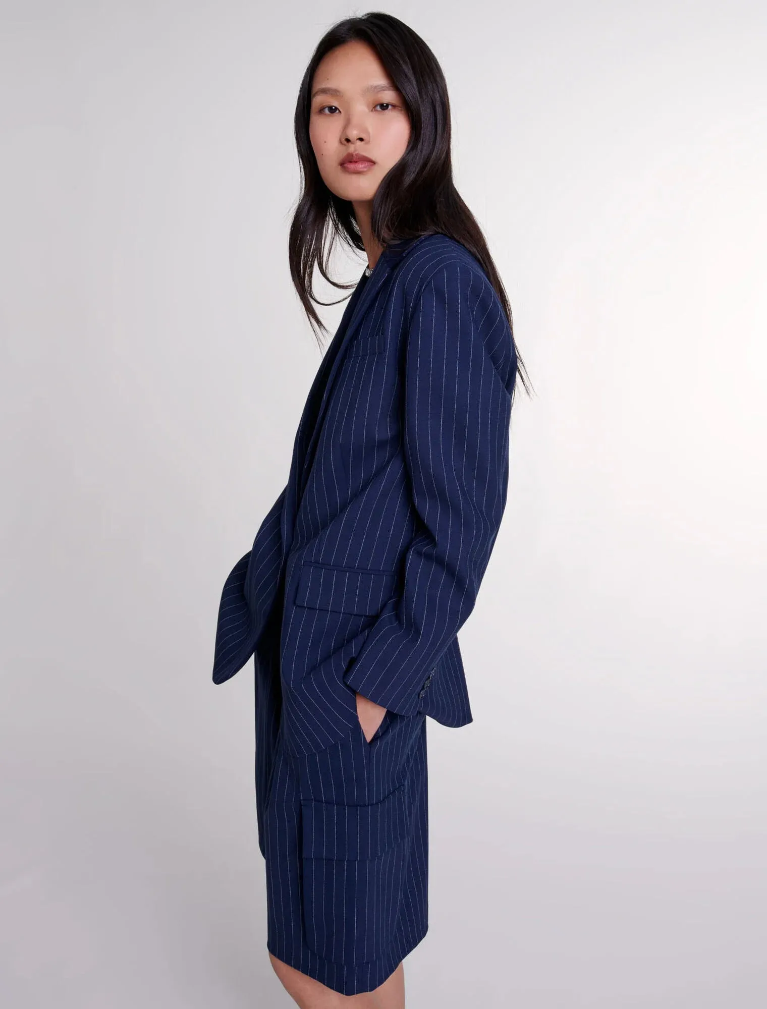 Striped suit jacket