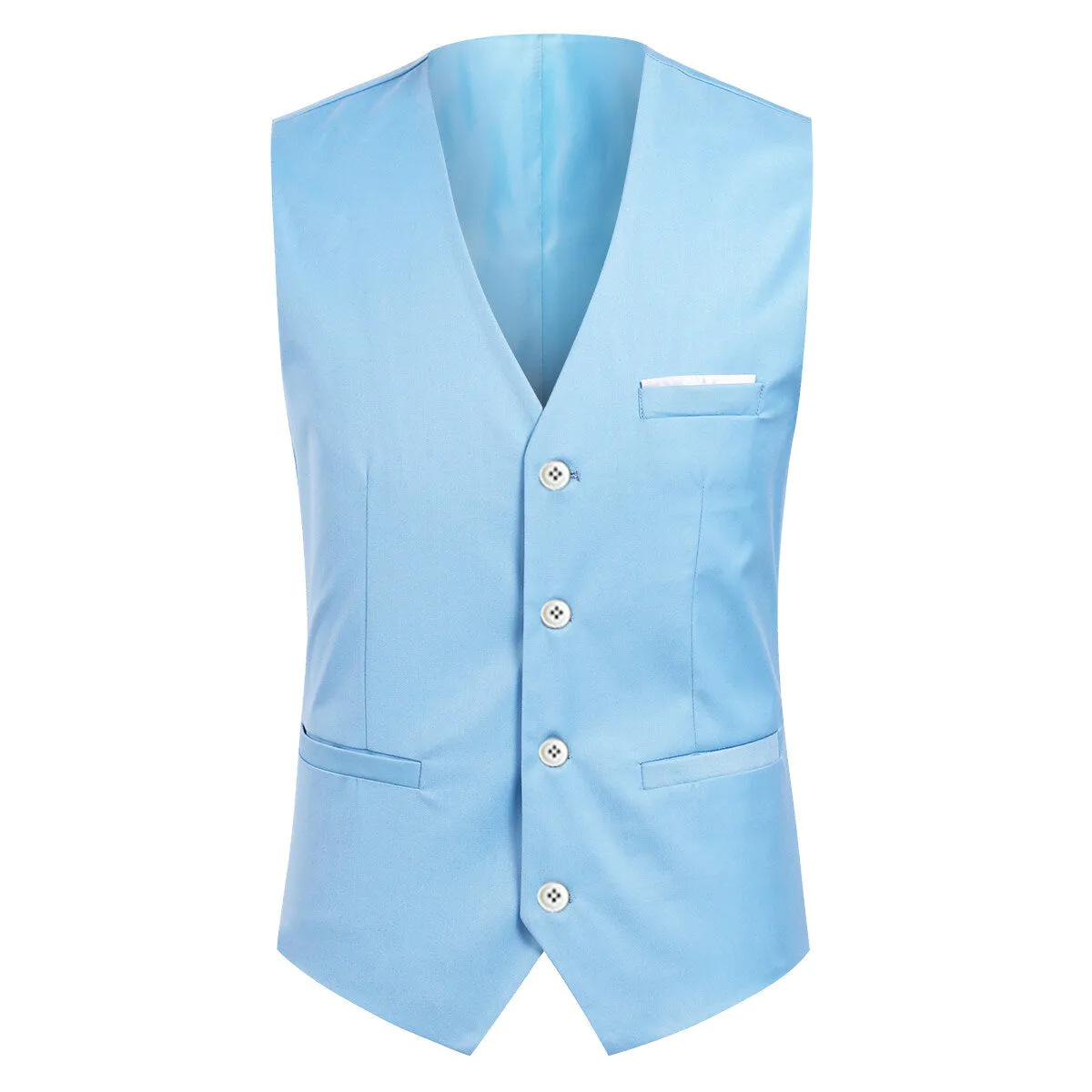 Stylish 3-Piece Light Blue Slim Fit Suit