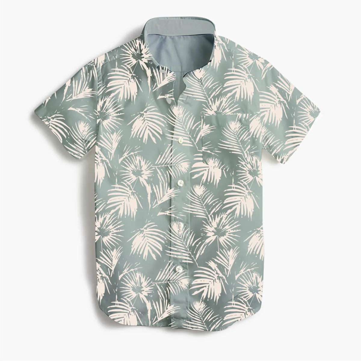 TIN Paradise Palm Button Up in Sage