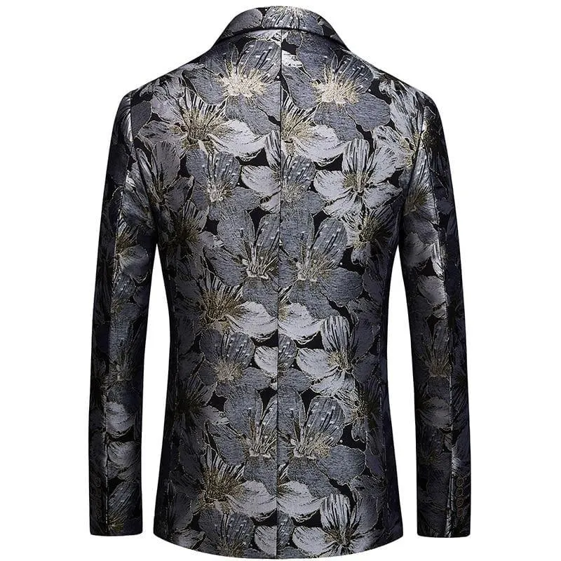 Vintage  Floral Mens Blazer Jackets