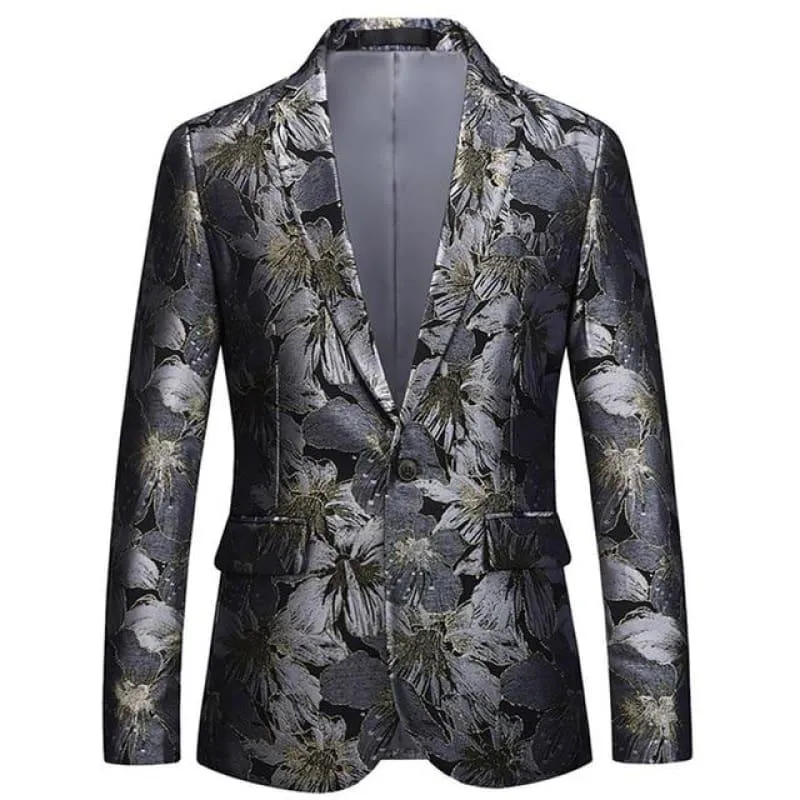 Vintage  Floral Mens Blazer Jackets