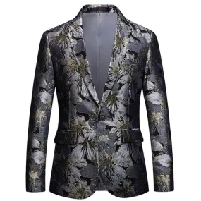 Vintage  Floral Mens Blazer Jackets