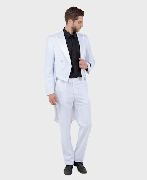 White Slim Fit TailCoat Tuxedo