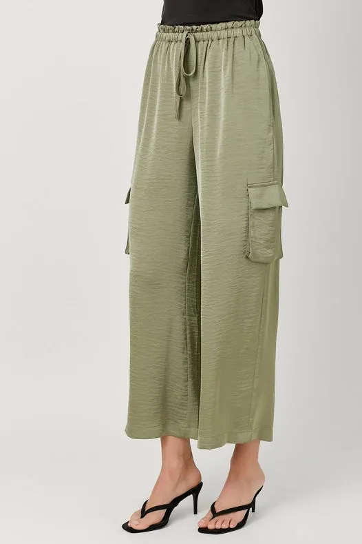 Wide Leg Cargo Pants Cactus