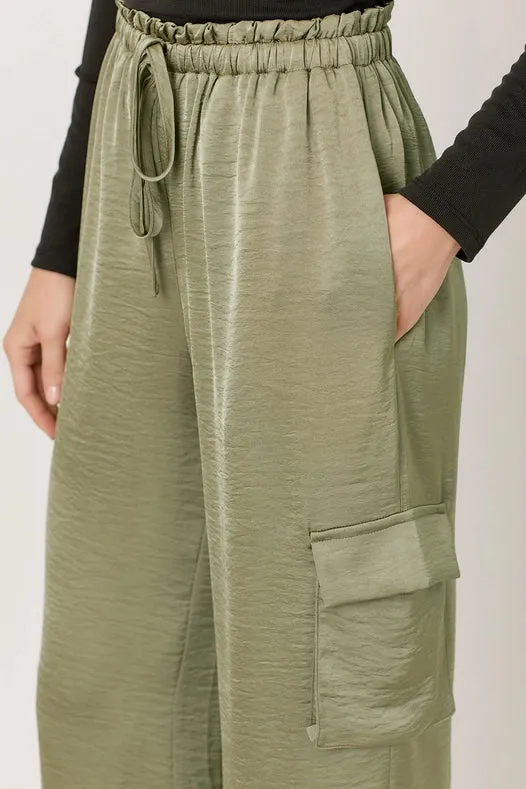 Wide Leg Cargo Pants Cactus