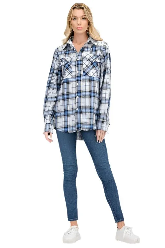 Womens Boyfriend Plaid Flannel Shirts