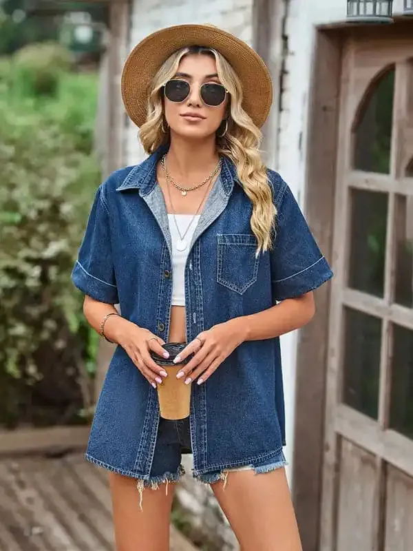 Women’s Denim Button-up Shirt