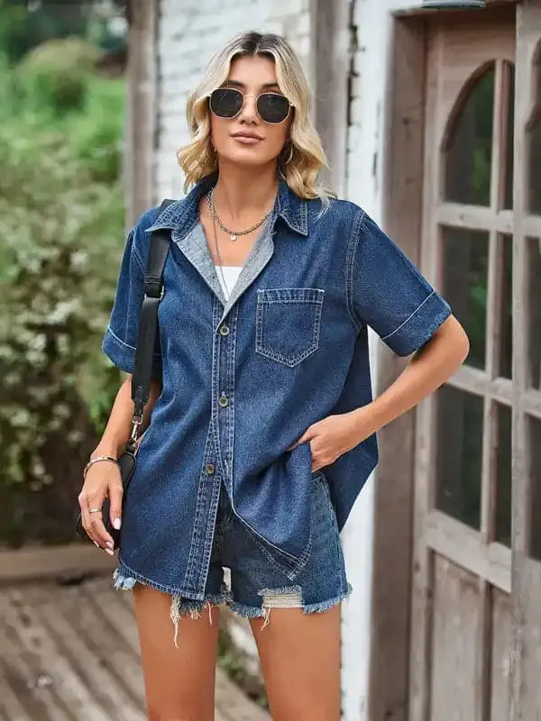 Women’s Denim Button-up Shirt