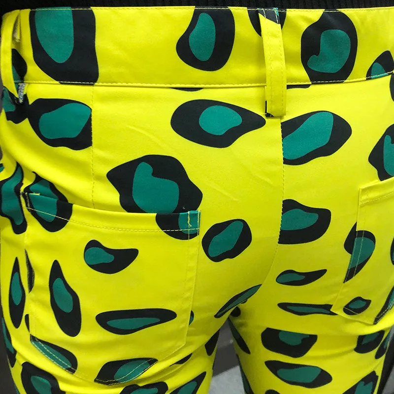 Yellow Blue Bubble Printed Pants