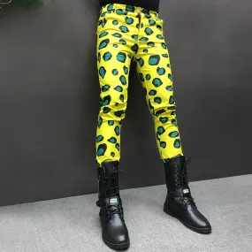 Yellow Blue Bubble Printed Pants